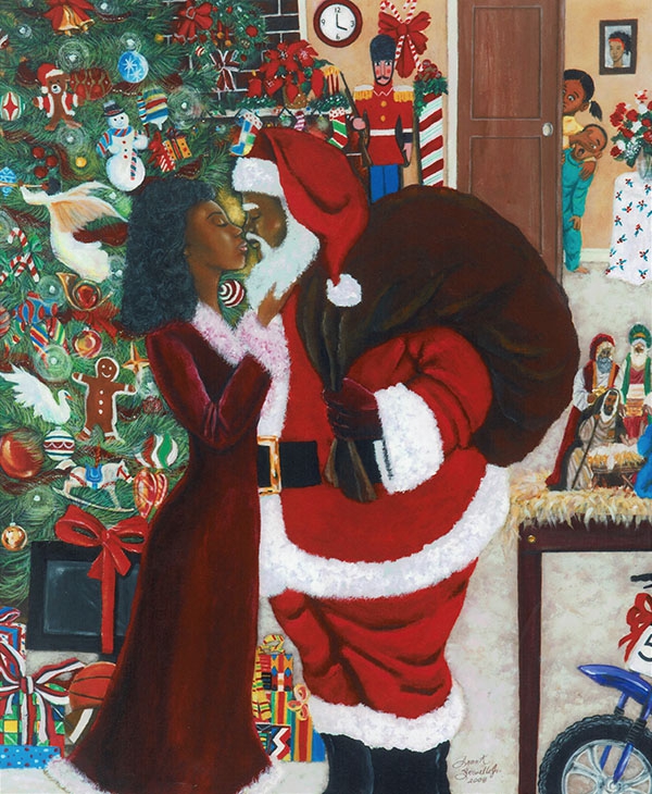 Click here to view Momma Kissing Santa by Frank Sowells, Jr.